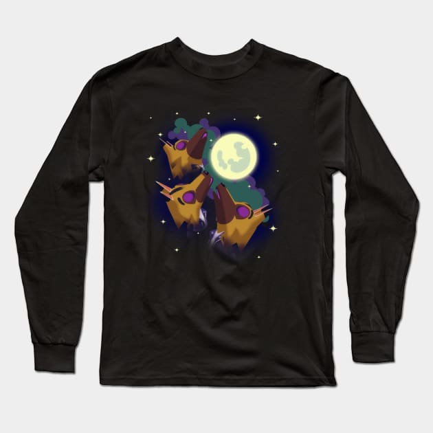 Three Kyle Moon Long Sleeve T-Shirt by GalooGameLady